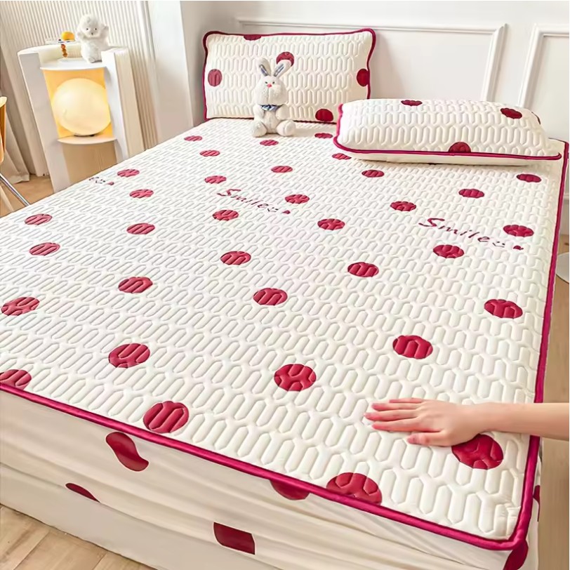 Natural Latex Summer Cooling Mat – Soft Breathable Mattress Cover with Pillowcase - Image 7