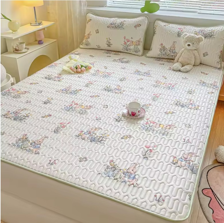 Cooling Bed Mat Set – Thick Latex Filling with Breathable Ice Silk Fabric - Image 5